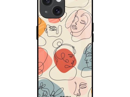 Abstract Faces Glass Case for iPhone 15 Supply