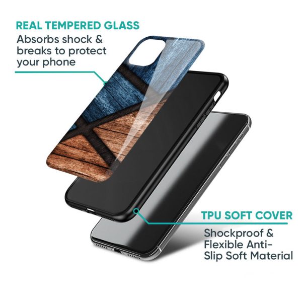 Wooden Tiles Glass Case for Samsung Galaxy A72 Supply