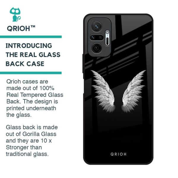 White Angel Wings Glass Case for Redmi Note 10 Pro Discount