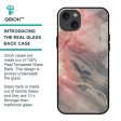 Pink And Grey Marble Glass Case For iPhone 15 Plus Fashion