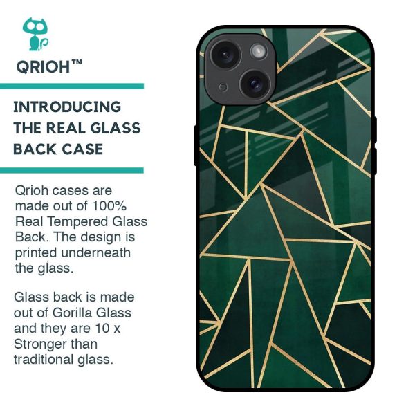 Abstract Green Glass Case For iPhone 15 Plus For Cheap