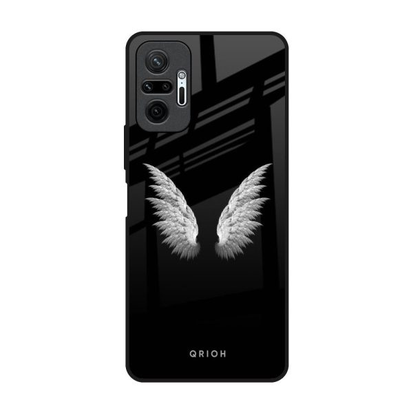 White Angel Wings Glass Case for Redmi Note 10 Pro Max on Sale