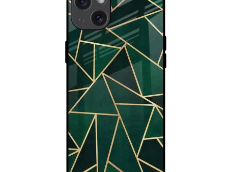 Abstract Green Glass Case For iPhone 15 Plus For Cheap