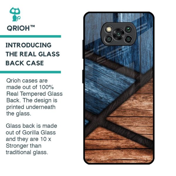 Wooden Tiles Glass Case for Poco X3 Pro Online Sale