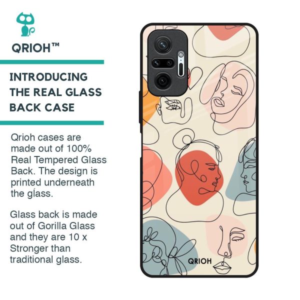 Abstract Faces Glass Case for Redmi Note 10 Pro Max Online Sale