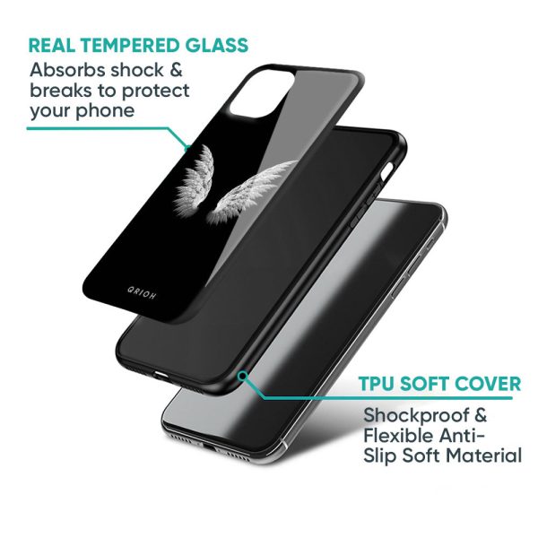 White Angel Wings Glass Case for Poco X3 Pro Online Sale