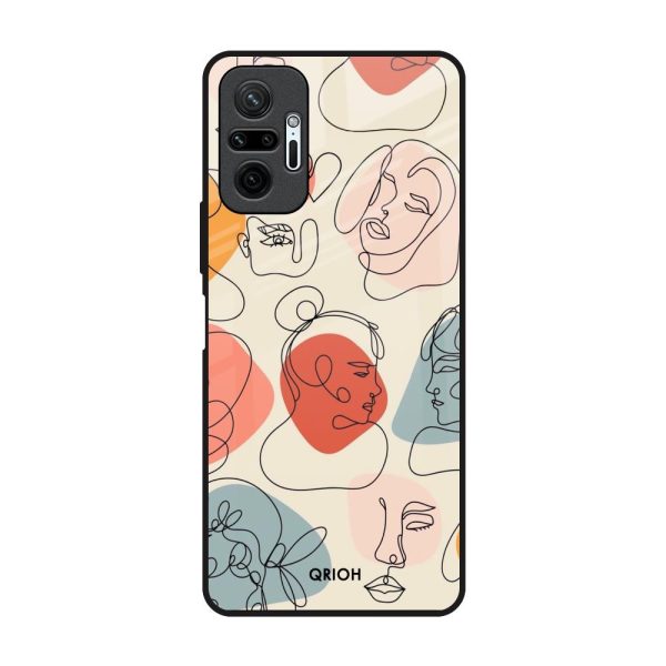 Abstract Faces Glass Case for Redmi Note 10 Pro Max Online Sale