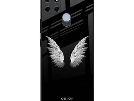 White Angel Wings Glass Case for Realme C25 Hot on Sale