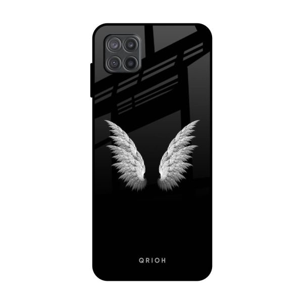 White Angel Wings Glass Case for Samsung Galaxy A12 Supply