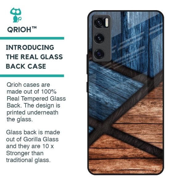 Wooden Tiles Glass Case for Vivo V20 SE For Sale