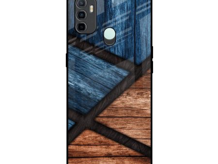 Wooden Tiles Glass Case for Oppo A33 Online now