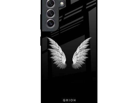 White Angel Wings Glass Case for Samsung Galaxy S21 Online now