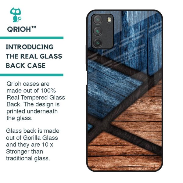 Wooden Tiles Glass Case for Poco M3 For Cheap