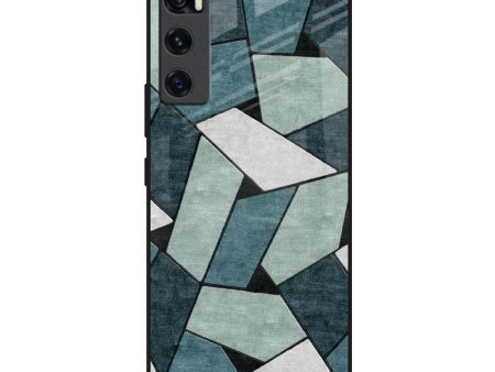 Abstact Tiles Glass Case for Vivo V20 SE Cheap