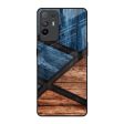 Wooden Tiles Glass Case for Oppo F19 Pro Plus Fashion