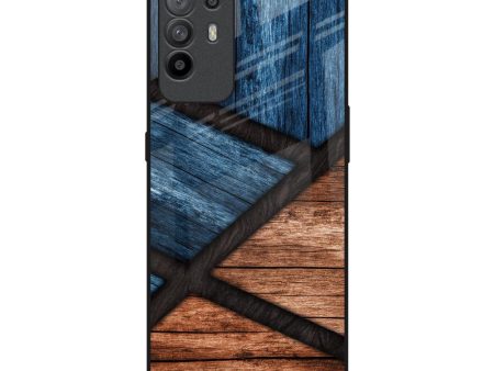 Wooden Tiles Glass Case for Oppo F19 Pro Plus Fashion