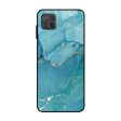 Blue Golden Glitter Glass Case for Samsung Galaxy A12 Discount