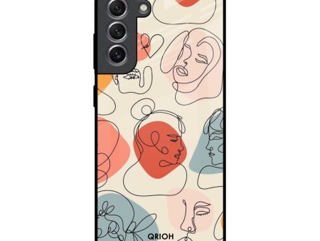 Abstract Faces Glass Case for Samsung Galaxy S21 Online