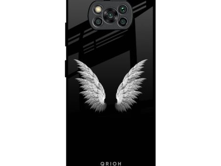 White Angel Wings Glass Case for Poco X3 Pro Online Sale