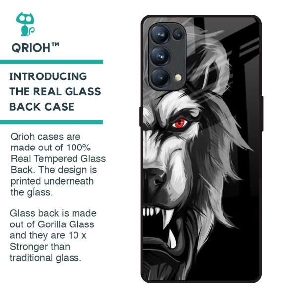 Wild Lion Glass Case for Oppo Reno5 Pro For Sale