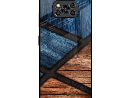 Wooden Tiles Glass Case for Poco X3 Pro Online Sale