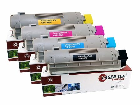 4 Pack Compatible C8800 Toner Cartridge Replacements for the Okidata 43487736, 43487735, 43487734, 43487733 (Black, Cyan, Magenta, Yellow) Online now