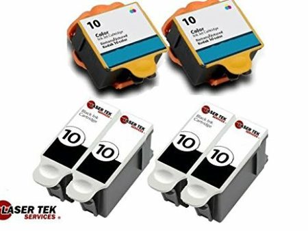 6 Pack Compatible Kodak 10XL Replacement Ink Cartridges for use in the Kodak EasyShare 5100, EasyShare 5300, EasyShare 5500, ESP 3, ESP 3250 (4 Black, 2 Color) For Sale