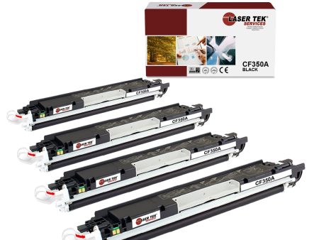 4 Pack HP 130A CF350A Black Compatible Toner Cartridge | Laser Tek Services Discount