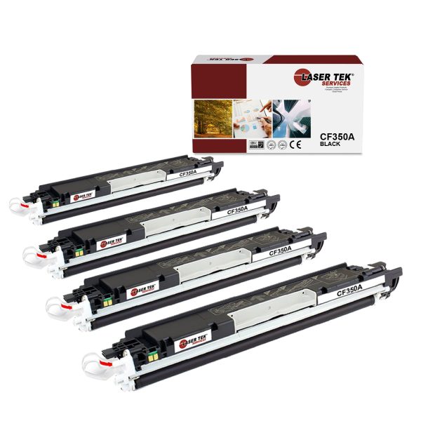 4 Pack HP 130A CF350A Black Compatible Toner Cartridge | Laser Tek Services Discount