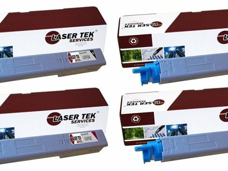 4 Pack Compatible C3400 Toner Cartridge Replacements for the Okidata 43459304, 43459303, 43459302, 43459301 (Black, Cyan, Magenta, Yellow) Online Sale