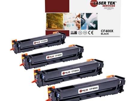 4 Pack HP 201X CF400X Black Compatible High Yield Toner Cartridge | Laser Tek Services Online