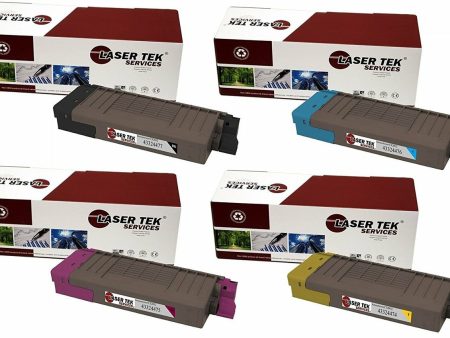 4 Pack Compatible CX2032 Toner Cartridge Replacements for the Okidata 43324477, 43324476, 43324475, 43324474 (Black, Cyan, Magenta, Yellow) Cheap