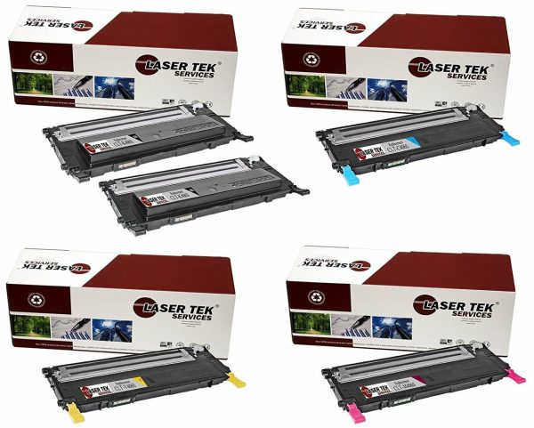 5 Pack Compatible Samsung CLT-406S Replacement Toner Cartridges for the Samsung CLP-365W, CLX-3305FW, Xpress C410W, Xpress C460FW (2 Black, 1 Cyan, 1 Magenta, 1 Yellow) Online Sale