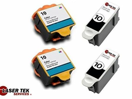 4 Pack Compatible Kodak 10XL Replacement Ink Cartridges for use in the Kodak EasyShare 5100, EasyShare 5300, EasyShare 5500, ESP 3, ESP 3250 (2 Black, 2 Color) Online Sale