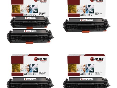 5 Pack HP 312A CF380A CF381A CF382A CF383A Compatible Toner Cartridge | Laser Tek Services Online