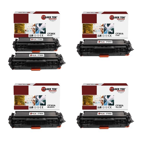 5 Pack HP 312A CF380A CF381A CF382A CF383A Compatible Toner Cartridge | Laser Tek Services Online