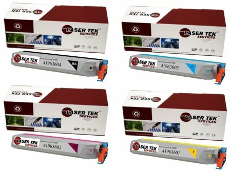 4 Pack Compatible Okidata C9300 (Type C5) Replacement Toner Cartridges for the Oki C9300, C9300n, C9500, C9500dxn (1 Black, 1 Cyan, 1 Magenta, 1 Yellow) For Sale