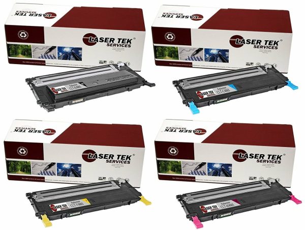 4 Pack Compatible Samsung CLT-406S Replacement Toner Cartridges for the Samsung CLP-365W, CLX-3305FW, Xpress C410W, Xpress C460FW (1 Black, 1 Cyan, 1 Magenta, 1 Yellow) on Sale