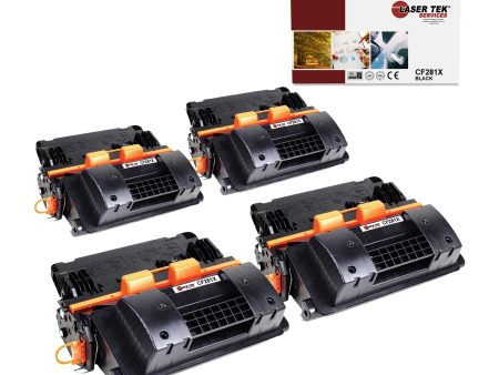 4 Pack HP 81X CF281X Black Compatible High Yield Toner Cartridge | Laser Tek Services Online now